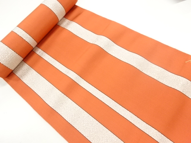 JAPANESE KIMONO / ANTIQUE BOLT FOR HASSUN OBI / WOVEN STRIPE